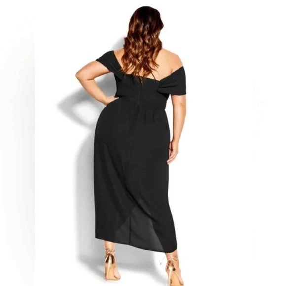 City Chic Entwine black maxi formal party cocktail dress plus size small 20 New‎ - Picture 3 of 13